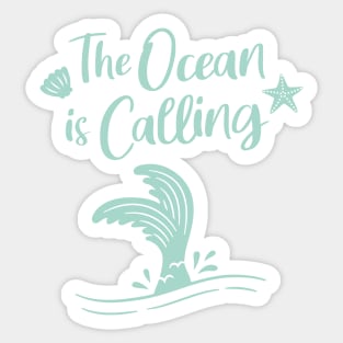 The Ocean Is Calling Mermaid Funny Sticker